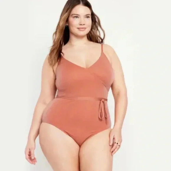 Old Navy Shine Wrap-Front One piece Swimsuit 4X - Picture 1 of 7